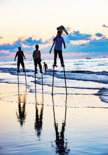 Hai Ly beach Vietnam stilt fishing