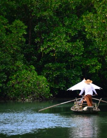 Thai boat called Ruea Mat or also known as the Koh Chang gondola at Salak Khok fisherman village