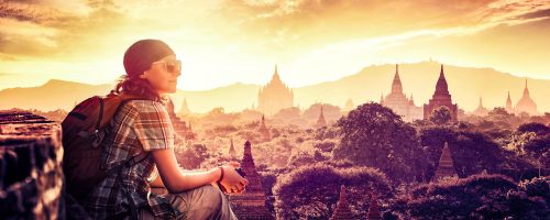 Young-backpacker-sunset-on-Bagan-Myanmar-Asia-Traveling-along-Asia-active-lifestyle