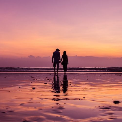 Young couple on the beach of the Bay of Bengal